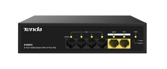 Фотография товара 'Tenda S106PC Доступный коммутатор оснащён шестью портами 10/100 Мбит/с'